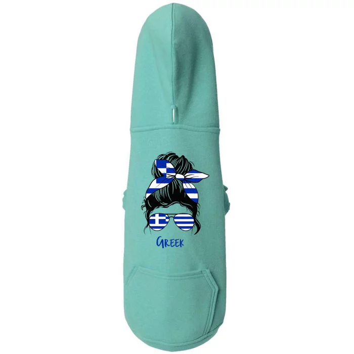 Greek Woman Greece Girl Flag Doggie 3-End Fleece Hoodie