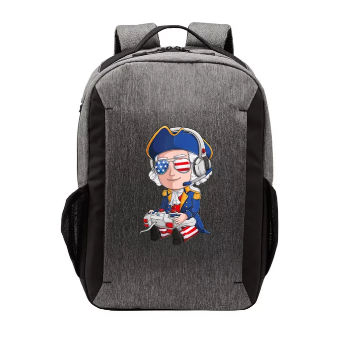 George Washington Gamer Fourth Of July USA Flag Boy Vector Backpack