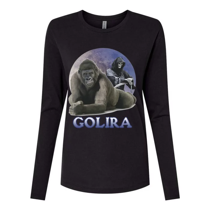 Golira Weird Gorilla Womens Cotton Relaxed Long Sleeve T-Shirt