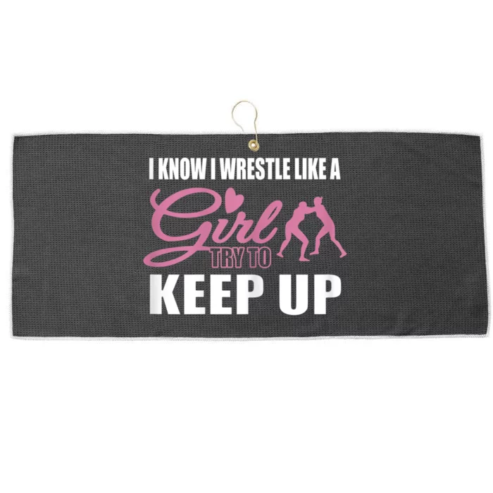 Girls Wrestling Large Microfiber Waffle Golf Towel