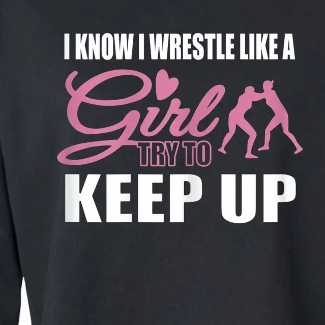 Girls Wrestling Cropped Pullover Crew