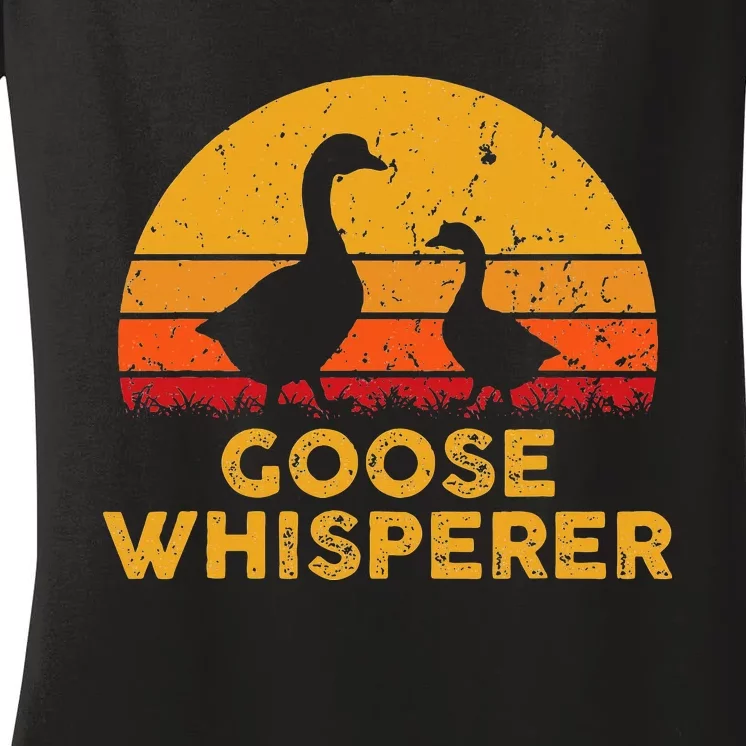 Goose Whisperer Geese Bird Hunter Breeders Poultry Farmers Women's V-Neck T-Shirt