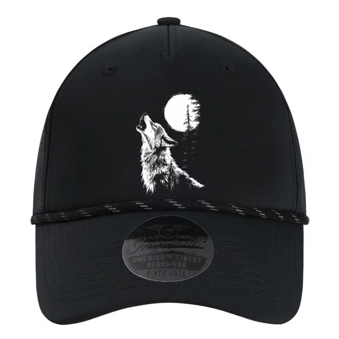 Graphic Wolf Howling Moon Forest Nature Wildlife Animal Performance The Dyno Cap