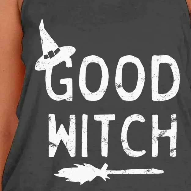 Good Witch Halloween Graphic October Women's Knotted Racerback Tank