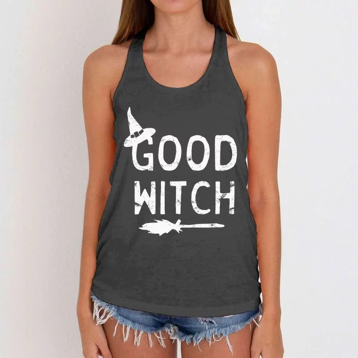 Good Witch Halloween Graphic October Women's Knotted Racerback Tank