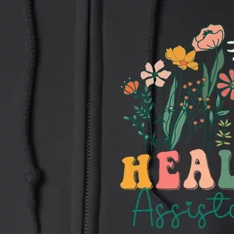 Groovy Wildflower Health Assistant Full Zip Hoodie