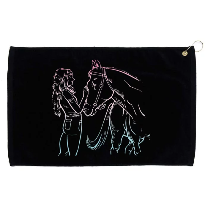 Girl With Horse For Horseback Riding Horse Grommeted Golf Towel