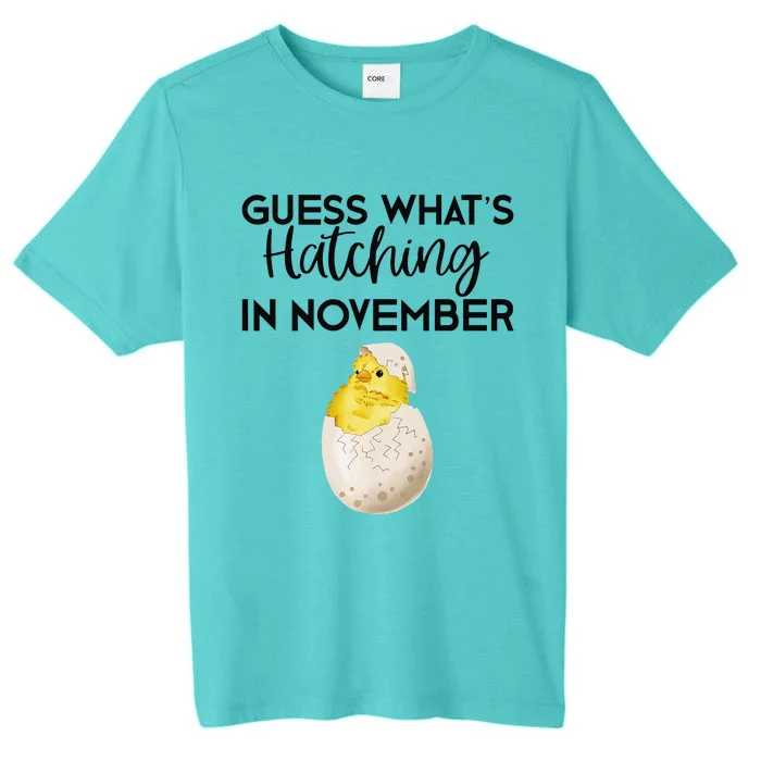 Guess What's Hatching In November Easter Pregnancy ChromaSoft Performance T-Shirt