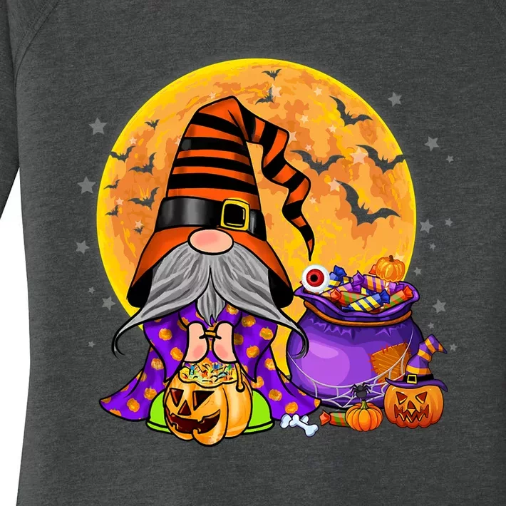 Gnome Witch Halloween Costume Pumpkin Autumn Fall Holiday Women's Perfect Tri Tunic Long Sleeve Shirt