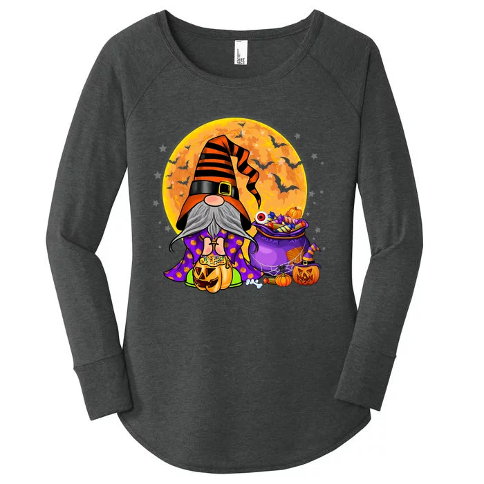 Gnome Witch Halloween Costume Pumpkin Autumn Fall Holiday Women's Perfect Tri Tunic Long Sleeve Shirt