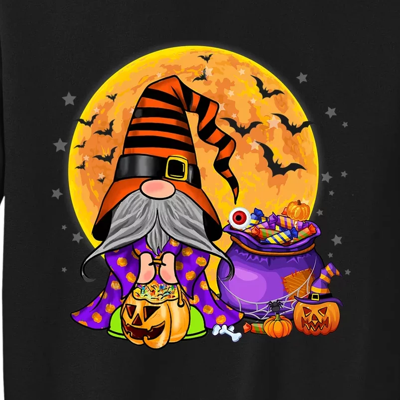 Gnome Witch Halloween Costume Pumpkin Autumn Fall Holiday Tall Sweatshirt