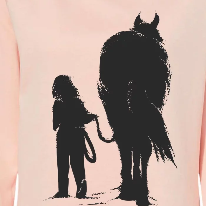 Girl With Horse Womens California Wash Sweatshirt