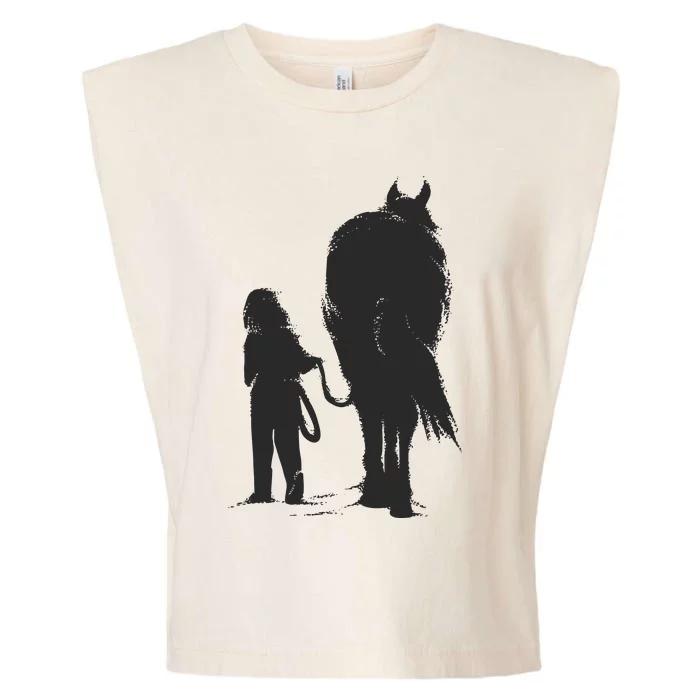 Girl With Horse Garment-Dyed Women's Muscle Tee