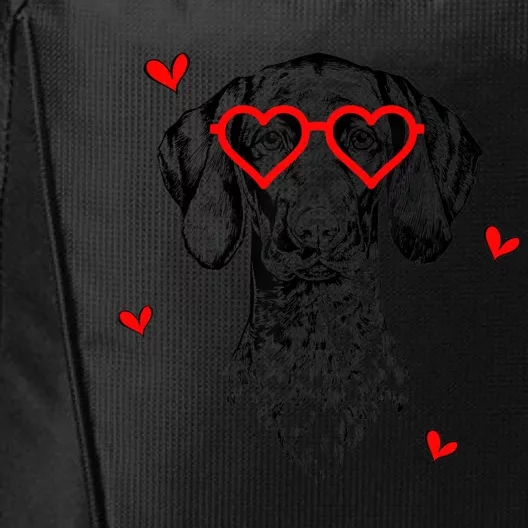 GSP With Heart Glasses Valentines Day Dog Mom City Backpack