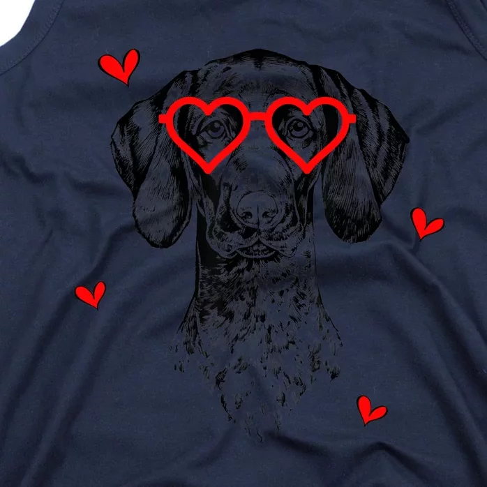 GSP With Heart Glasses Valentines Day Dog Mom Tank Top