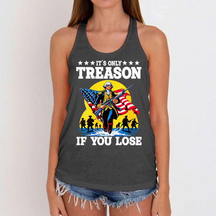 George Washington ItS Only Treason If You Lose Women's Knotted Racerback Tank