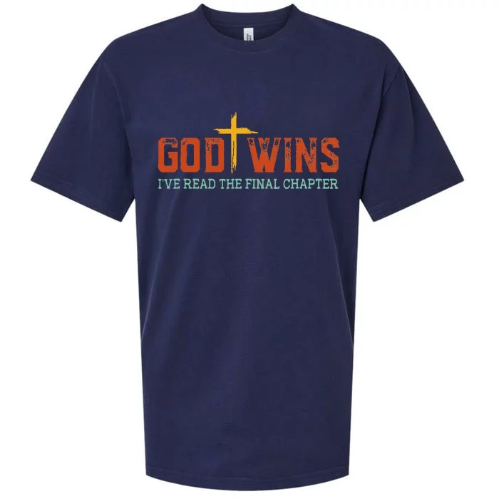 God Wins I Ve Read The Final Chapter Christian Cross Sueded Cloud Jersey T-Shirt