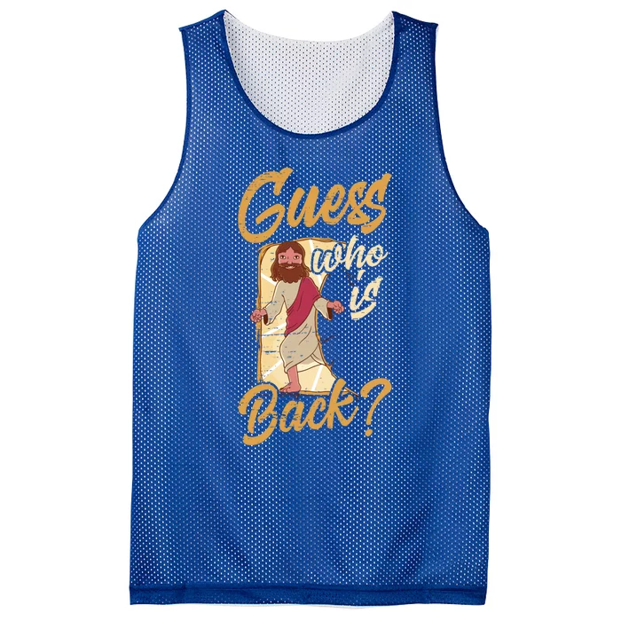 Guess Who Is Back God Palm Sunday Holy Week Religious Gift Mesh Reversible Basketball Jersey Tank