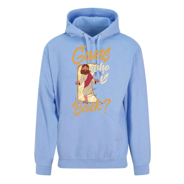 Guess Who Is Back God Palm Sunday Holy Week Religious Gift Unisex Surf Hoodie