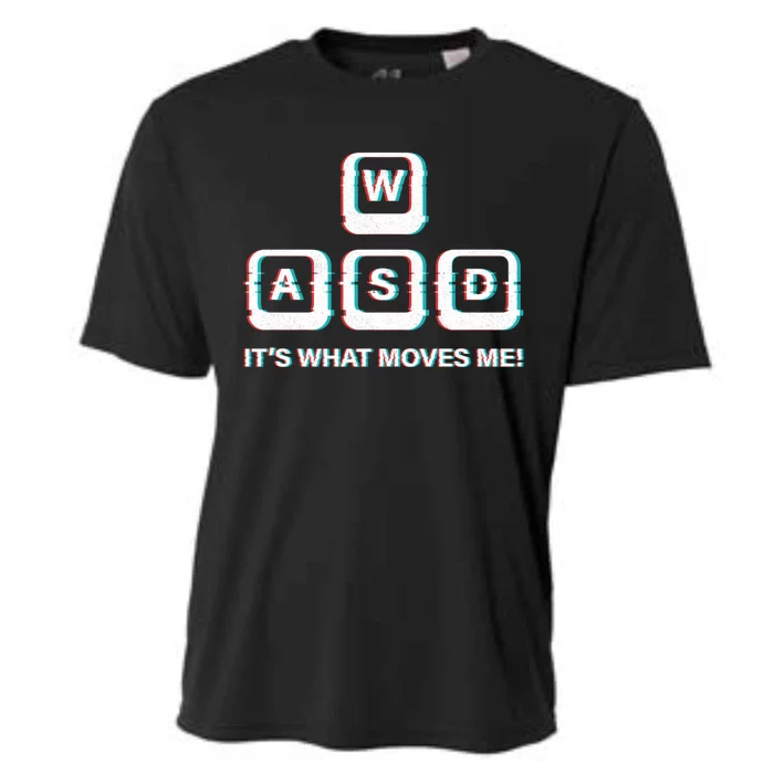 Glitch Wasd It´s What Moves Me Computer Keyboard Design Great Gift Cooling Performance Crew T-Shirt