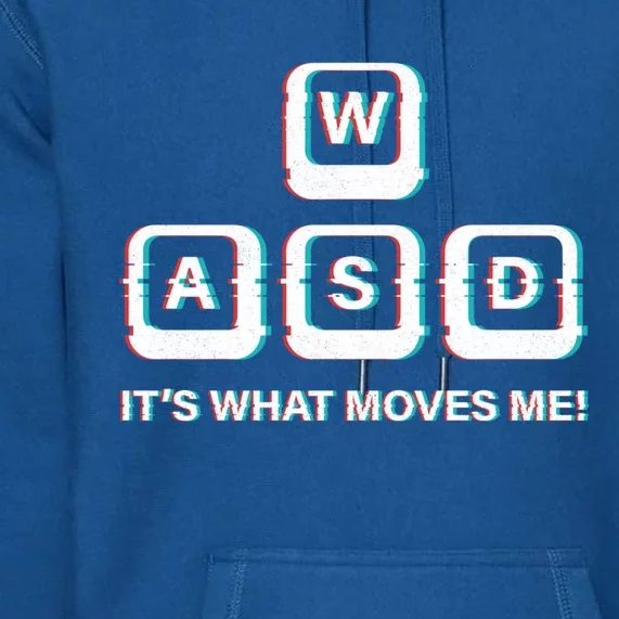 Glitch Wasd It´s What Moves Me Computer Keyboard Design Great Gift Premium Hoodie