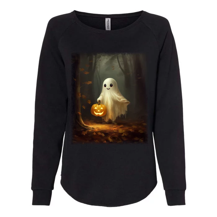 Ghost Walikng In The Forest Halloween Costume Funny Gift Womens California Wash Sweatshirt