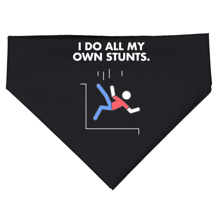 Get Well I Do My Own Stunts Funny Injury Gift USA-Made Doggie Bandana