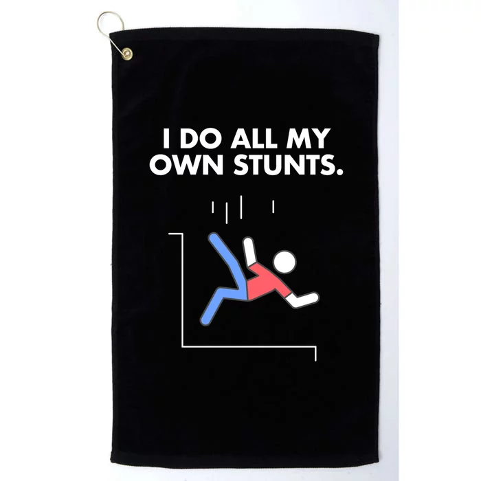 Get Well I Do My Own Stunts Funny Injury Gift Platinum Collection Golf Towel