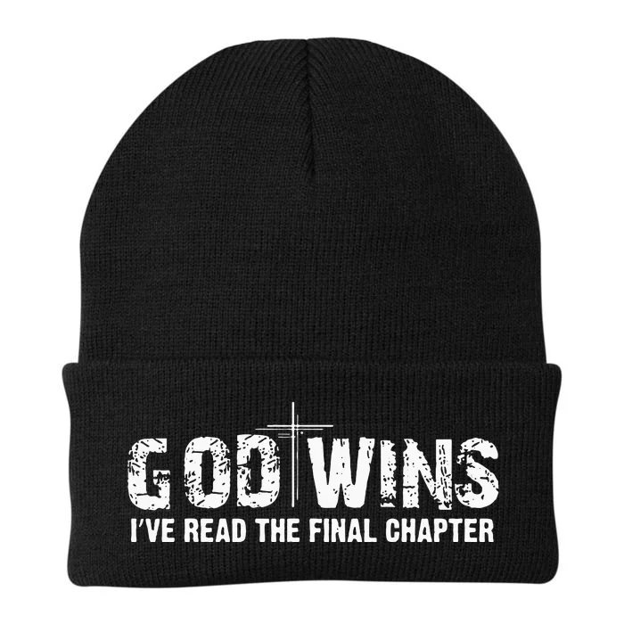 God Wins I Ve Read Final Chapter Christian Faith Lover Knit Cap Winter Beanie