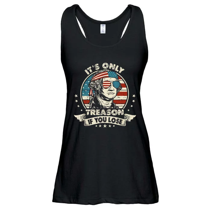 George Washington It's Only Treason If You Lose 4th Of July (1) Ladies Essential Flowy Tank