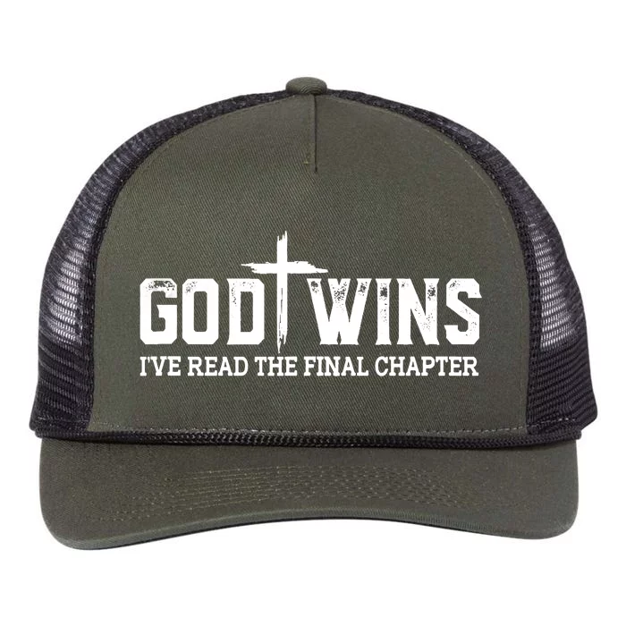 God Wins I Ve Read The Final Chapter Christian Cross Retro Rope Trucker Hat Cap