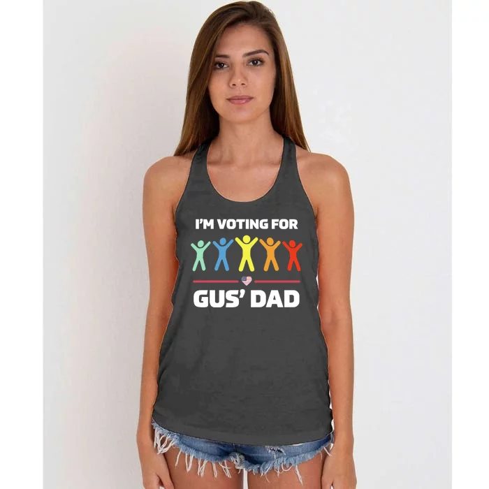 Gus Walz IM Voting For Gus Dad Election Women's Knotted Racerback Tank