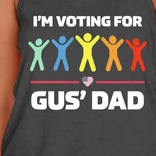 Gus Walz IM Voting For Gus Dad Election Women's Knotted Racerback Tank