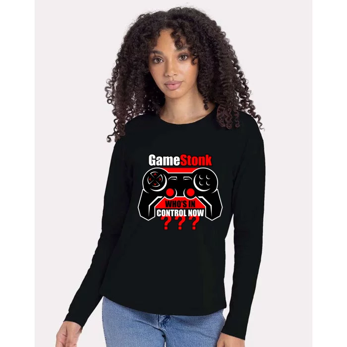 Gamestonk Who’s In Control Now Gamestick Stop Game Stonk Gme Cool Gift Womens Cotton Relaxed Long Sleeve T-Shirt