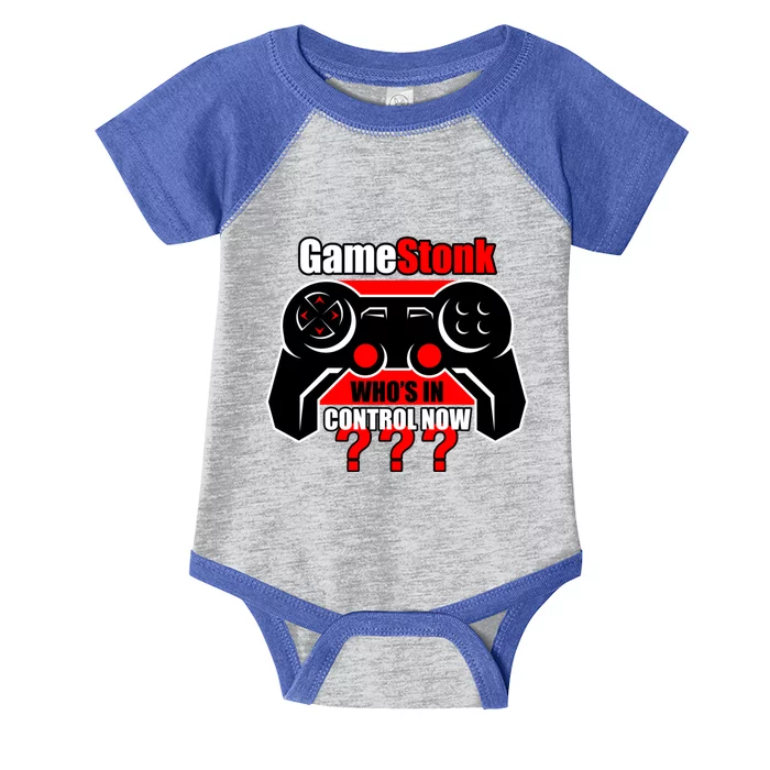 Gamestonk Who’s In Control Now Gamestick Stop Game Stonk Gme Cool Gift Infant Baby Jersey Bodysuit