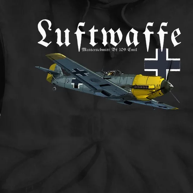 German Warbird I Messerschmitt Bf109 I Ww2 Airplanes Tie Dye Hoodie