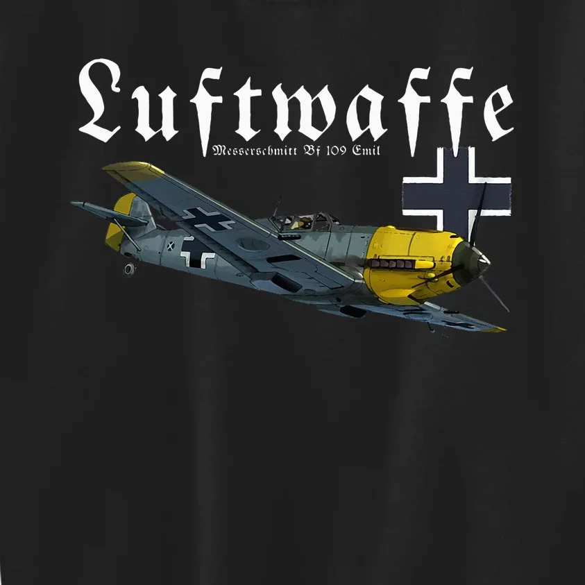 German Warbird I Messerschmitt Bf109 I Ww2 Airplanes Kids Sweatshirt