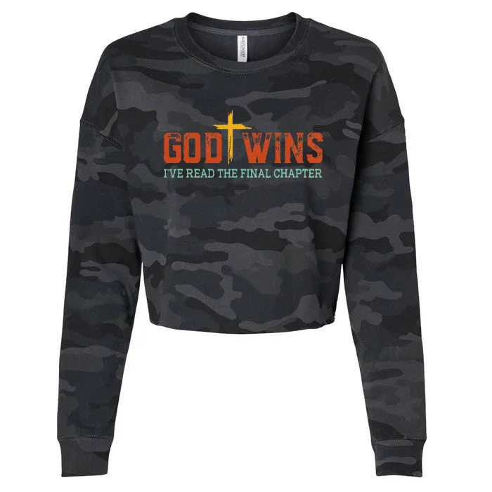 God Wins I Ve Read The Final Chapter Christian Cross Cropped Pullover Crew