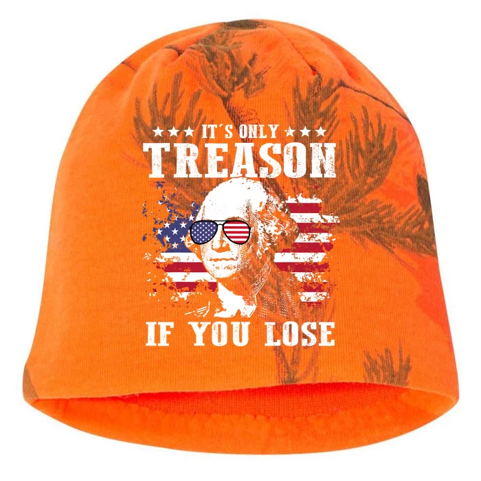 George Washington Its Only Treason If You Lose 4th Of July Kati - Camo Knit Beanie