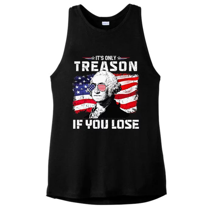 George Washington Its Only Treason If You Lose 4th Of July Ladies Tri-Blend Wicking Tank