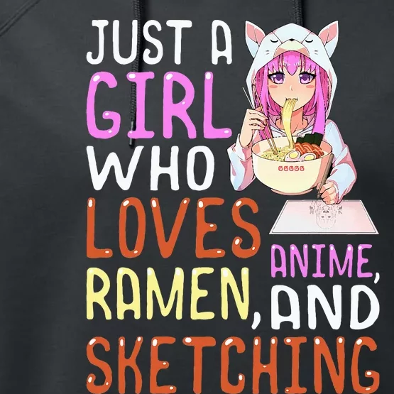 Girl Who Loves Anime Ramen And Sketching Kawaii Teen Performance Fleece Hoodie