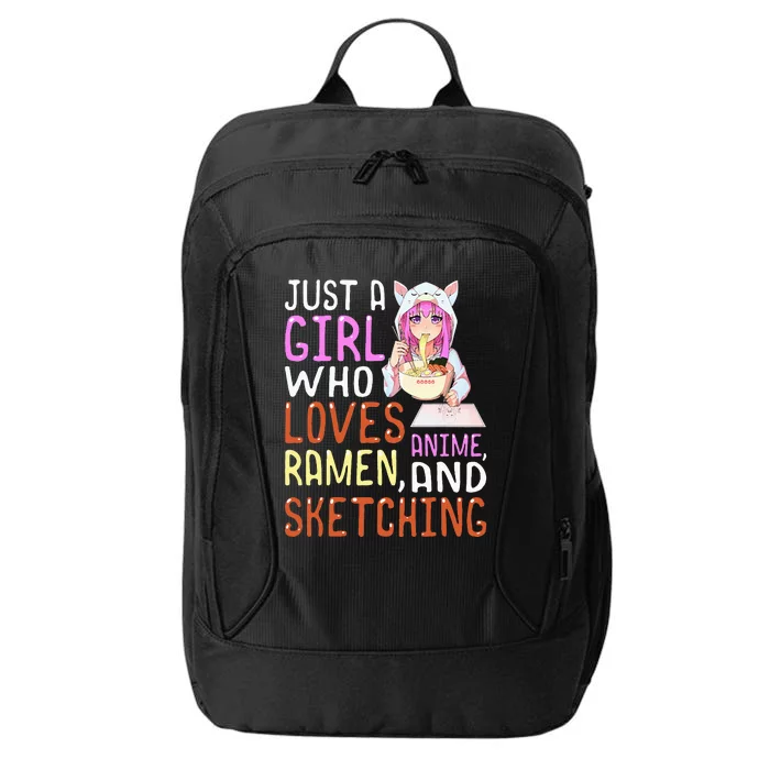 Girl Who Loves Anime Ramen And Sketching Kawaii Teen City Backpack