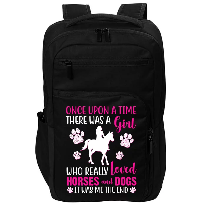 Girl Who Loves Horses And Dogs Impact Tech Backpack