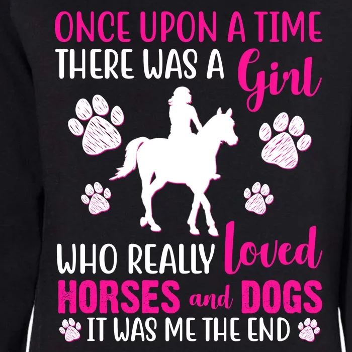 Girl Who Loves Horses And Dogs Womens California Wash Sweatshirt