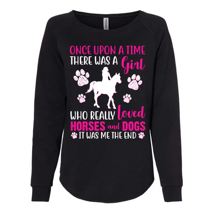 Girl Who Loves Horses And Dogs Womens California Wash Sweatshirt