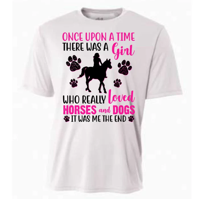 Girl Who Loves Horses And Dogs Cooling Performance Crew T-Shirt