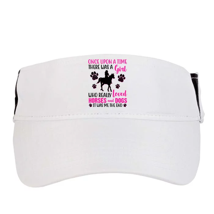 Girl Who Loves Horses And Dogs Adult Drive Performance Visor