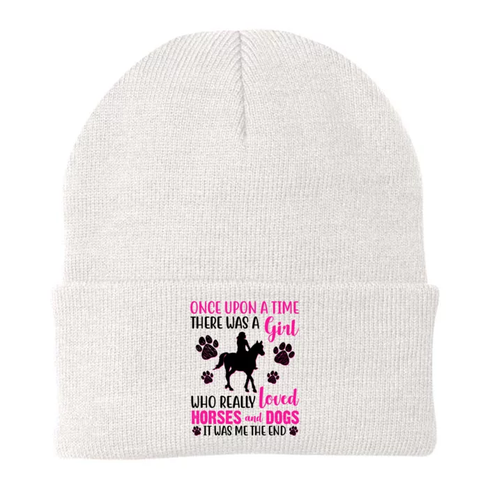 Girl Who Loves Horses And Dogs Knit Cap Winter Beanie