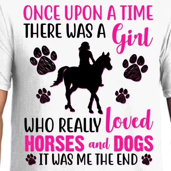 Girl Who Loves Horses And Dogs Pajama Set