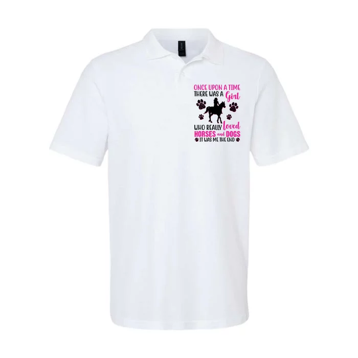 Girl Who Loves Horses And Dogs Softstyle Adult Sport Polo